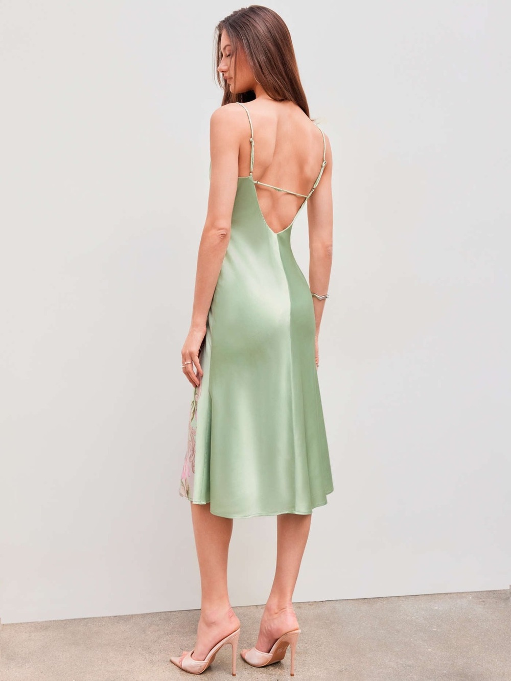 Cider Floral satin backless midi-dress NWT - Picture 4 of 9